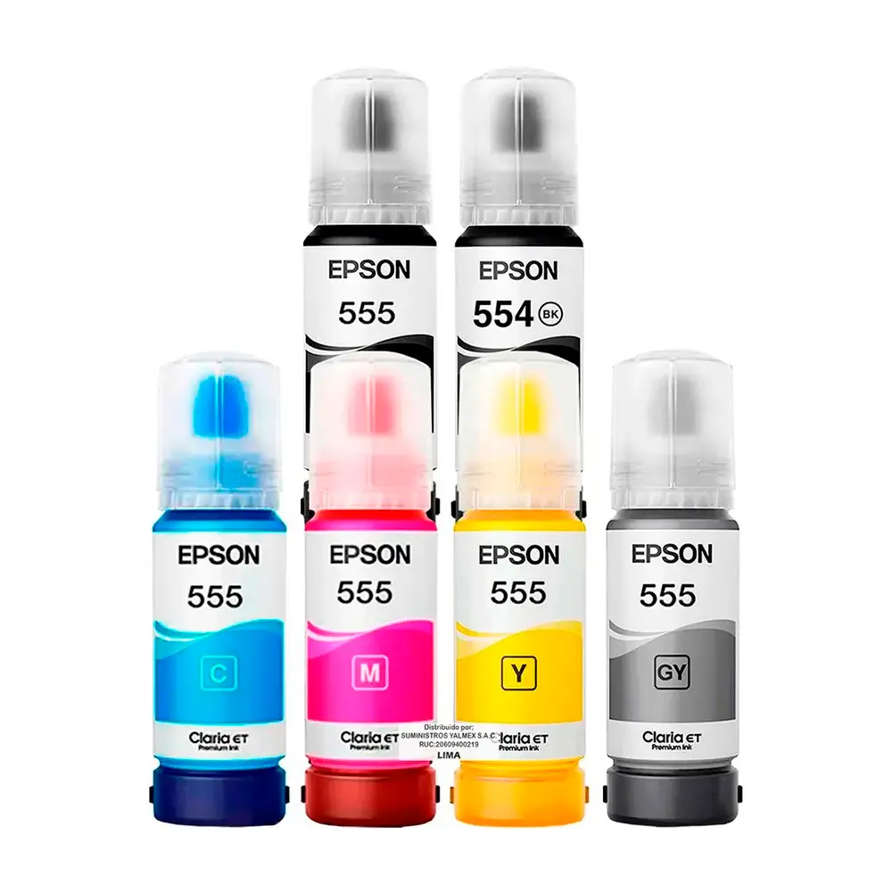 11 Tinta Epson T555 T554 kit de 6 Colores L8160